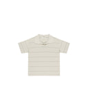 Rylee & Cru Stone Eucalyptus Stripe Chandler Knit Polo + Short Set