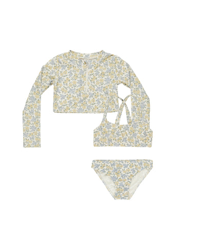 Rylee & Cru Ivory Bloom Crop Rashguard Set