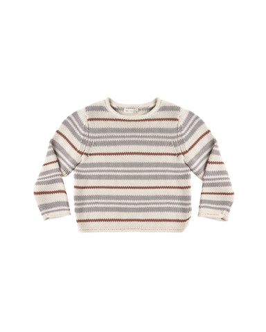 Rylee & Cru Natural Dusty Blue Stripe Jacques Sweater