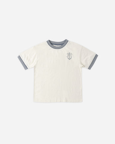 Rylee & Cru Ivory Anchor Bow Ringer Tee