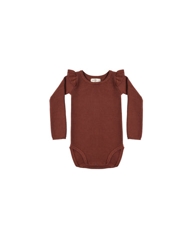 Rylee & Cru Brick Shoulder Ruffle Bodysuit
