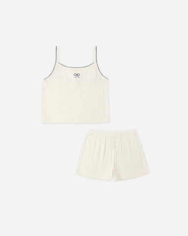 Rylee & Cru Ivory Pointelle Lounge Set