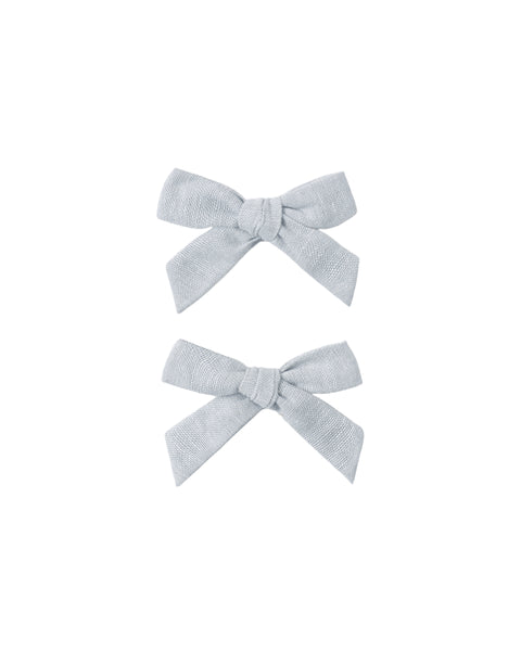 Rylee & Cru Heathered Light Blue Bows Set