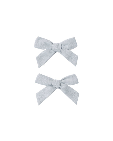 Rylee & Cru Heathered Light Blue Bows Set