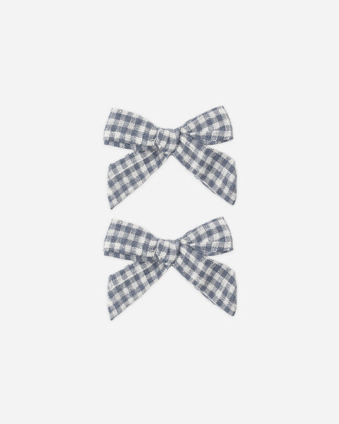 Rylee & Cru Marine Gingham Bows Set