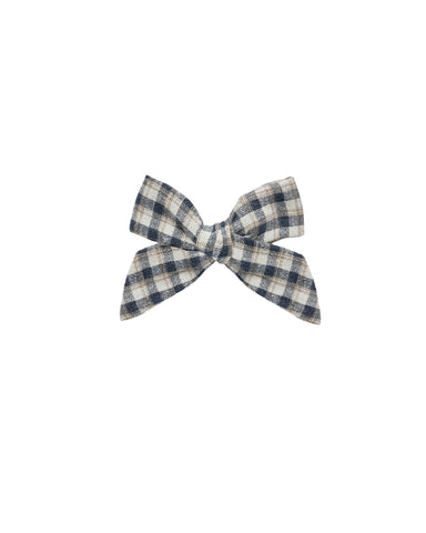 Rylee & Cru Navy Check Bow