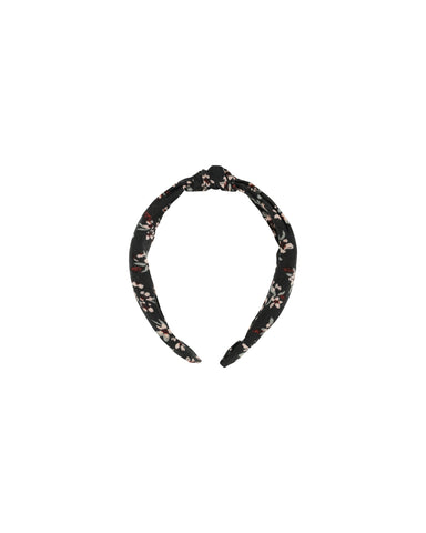 Rylee & Cru Black Dark Floral Knotted Headband