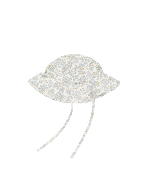 Rylee & Cru Ivory Blue Ditsy Floppy Swim Hat