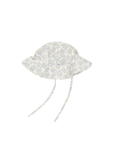 Rylee & Cru Ivory Blue Ditsy Floppy Swim Hat