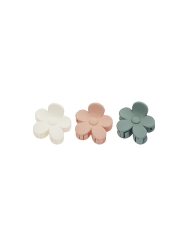 Rylee & Cru Aqua/Ivory/Blush Flower Clip Set