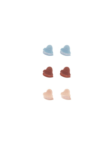 Rylee & Cru Blue/Poppy/Shell Mini Heart Clips