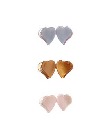 Ryle & Cru Dusty Blue/Clay/Blush Mini Heart Clips