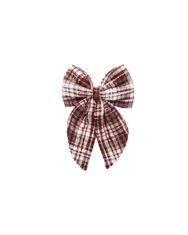 Rylee & Cru Burgundy Plaid Oversized Bow