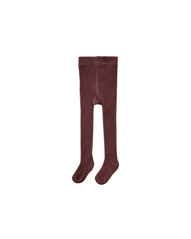 Rylee & Cru Burgundy Ribbed Tights