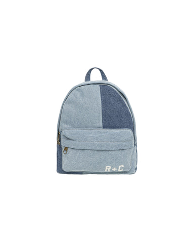 Rylee & Cru Light Blue Patchwork Denim Mini Backpack