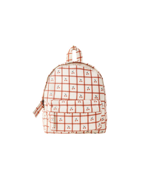 Rylee & Cru Natural Cherry Check Mini Backpack