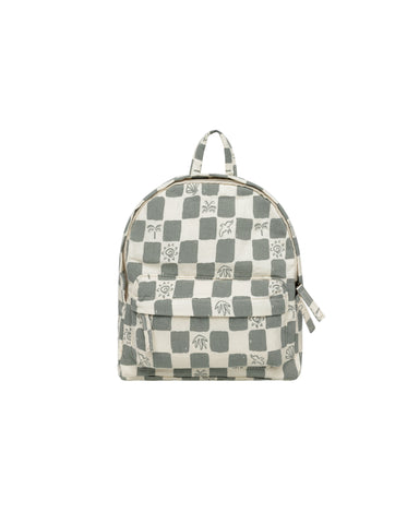 Rylee & Cru Natural Coastal Check Mini Backpack