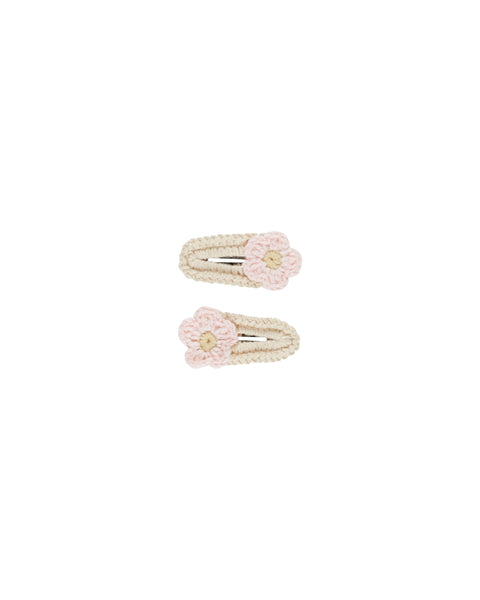 Rylee & Cru Pink Daisy Crochet Clips