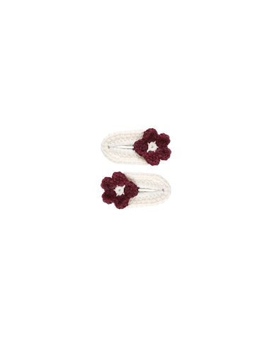Rylee & Cru Burgundy Crochet Clips