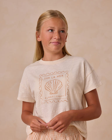 Rylee & Cru Teens Natural Seashell Boxy Tee