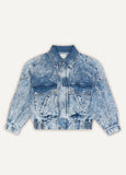 The New Society Womens Rene Bleach Wash Jacket