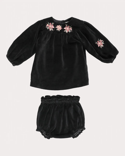 Early Sunday Baby Black Cara Tunic + Bloomer