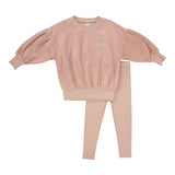 Lil Legs Dusty Pink Rhinestone Velour Set RVST-DPNK