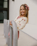 Rylee & Cru Natural Fall Flowers Boxy Crop Cardigan