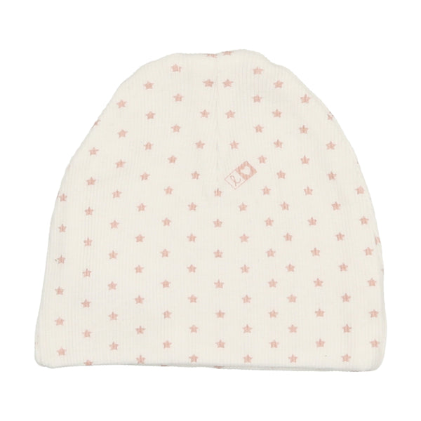 Lilette Ribbed Star Beanie White / Pink