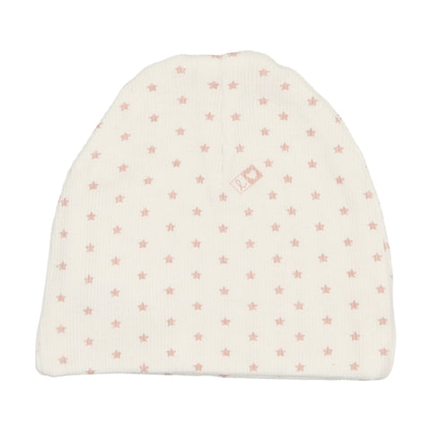Lilette Ribbed Star Beanie White / Pink