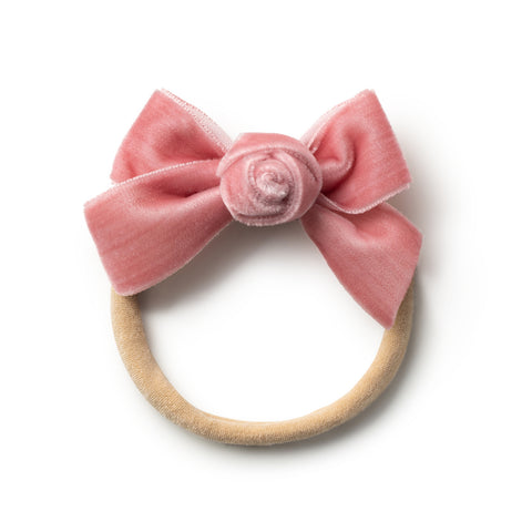 Halo Luxe Mauve Rosette Velvet Baby Band