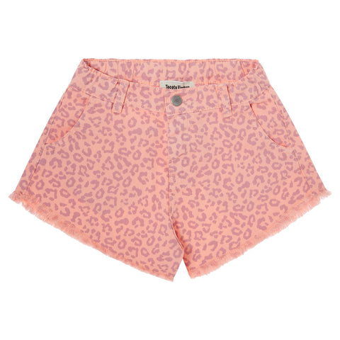 Tocoto Vintage Dark Pink Animal Print Twill Shorts