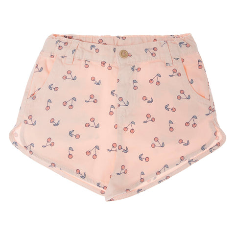 Tocoto Vintage Pink Cherries Twill Shorts