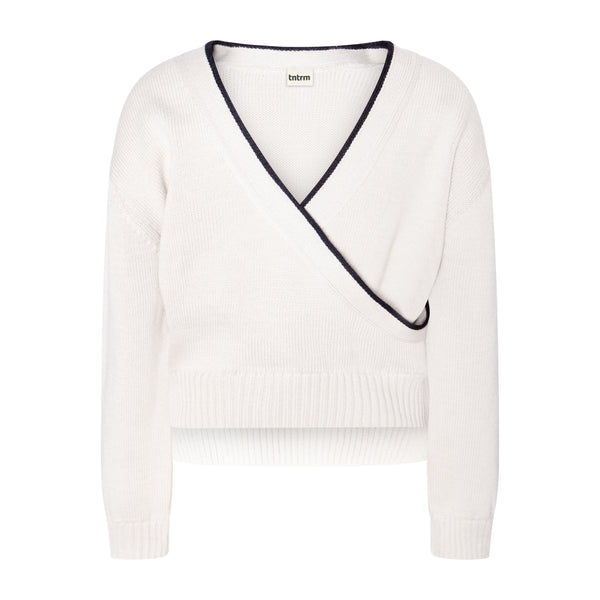 TNTRM White Swan/Black Bow Knit Sweater