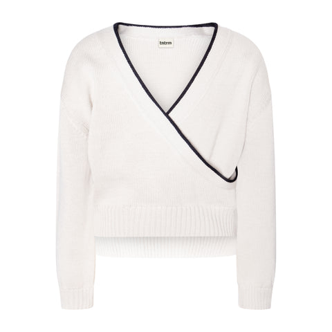 TNTRM White Swan/Black Bow Knit Sweater