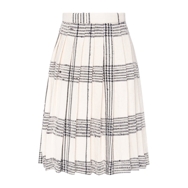 TNTRM White/Black Checked Pleated Skirt