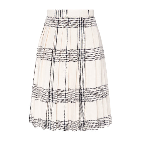 TNTRM White/Black Checked Pleated Skirt