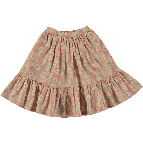 Tocoto Vintage Pink Floral Long Skirt