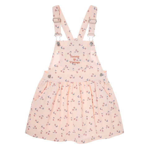 Tocoto Vintage Pink Cherries Pinafore Dress