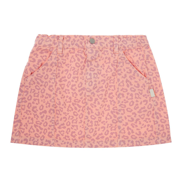 Tocoto Vintage Dark Pink Animal Print Twill Mini Skirt