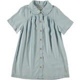 Tocoto Vintage Blue Mini Gathered Shirt Dress