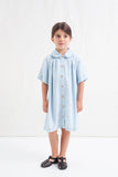 Tocoto Vintage Blue Mini Gathered Shirt Dress