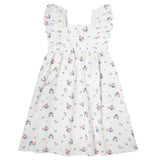 Tocoto Vintage Off White Flower Ruffle Strap Dress