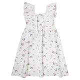 Tocoto Vintage Off White Flower Ruffle Strap Dress