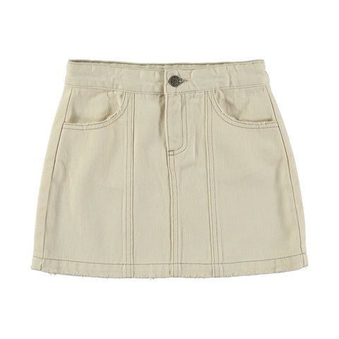 Tocoto Vintage Off White Twill Mini Skirt