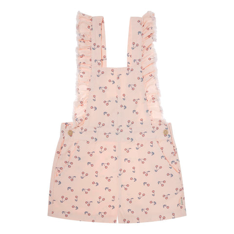 Tocoto Vintage Pink Cherries Twill Short Overall