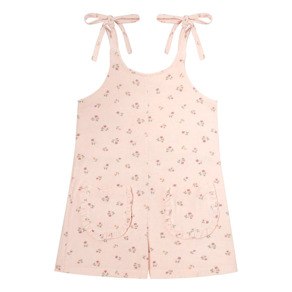 Tocoto Vintage Lilac Flower Printed Terry Jumpsuit