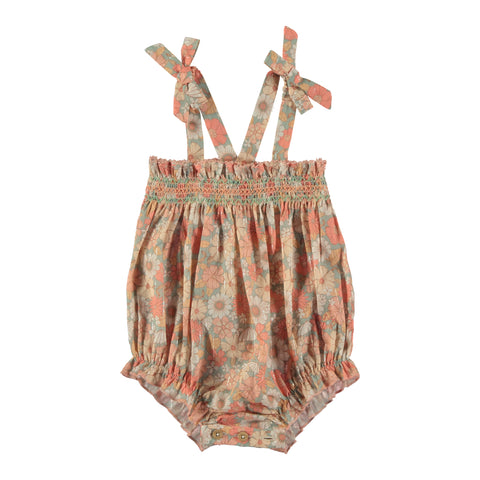 Tocoto Vintage Pink Floral Straps Romper