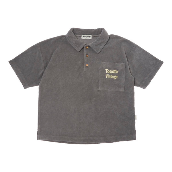 Tocoto Vintage Dark Grey Terry Polo