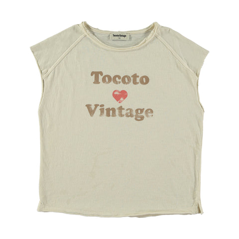 Tocoto Vintage Off White Logo Tee